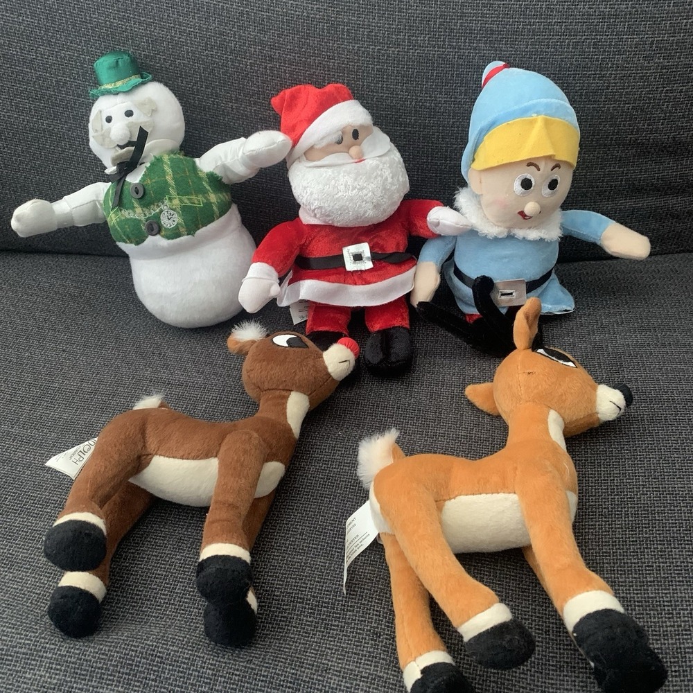 Nanco Rudolph The Red Nose‎ Reindeer Plush Lot 5 Sam Hermey Sam Clarice Rudolph